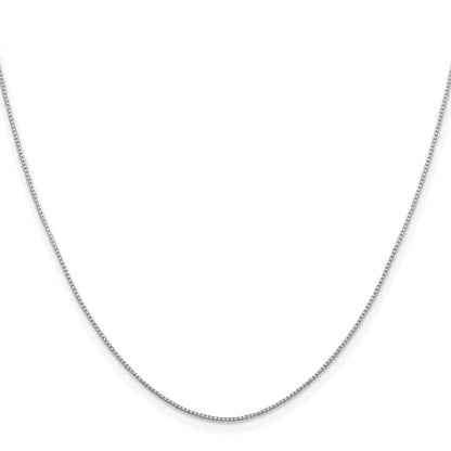Sterling Silver Rhodium-plated .8mm 8 Sided Box Chain