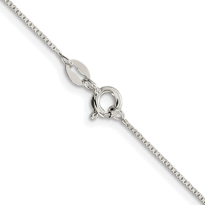 Sterling Silver Rhodium-plated .8mm 8 Sided Box Chain