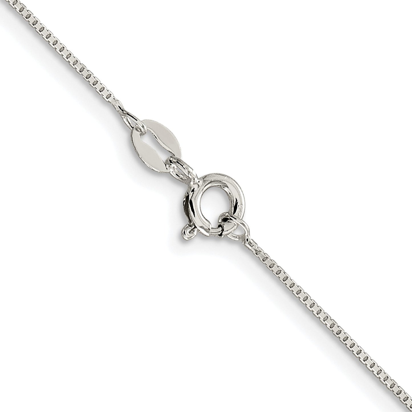 Sterling Silver Rhodium-plated .8mm 8 Sided Box Chain