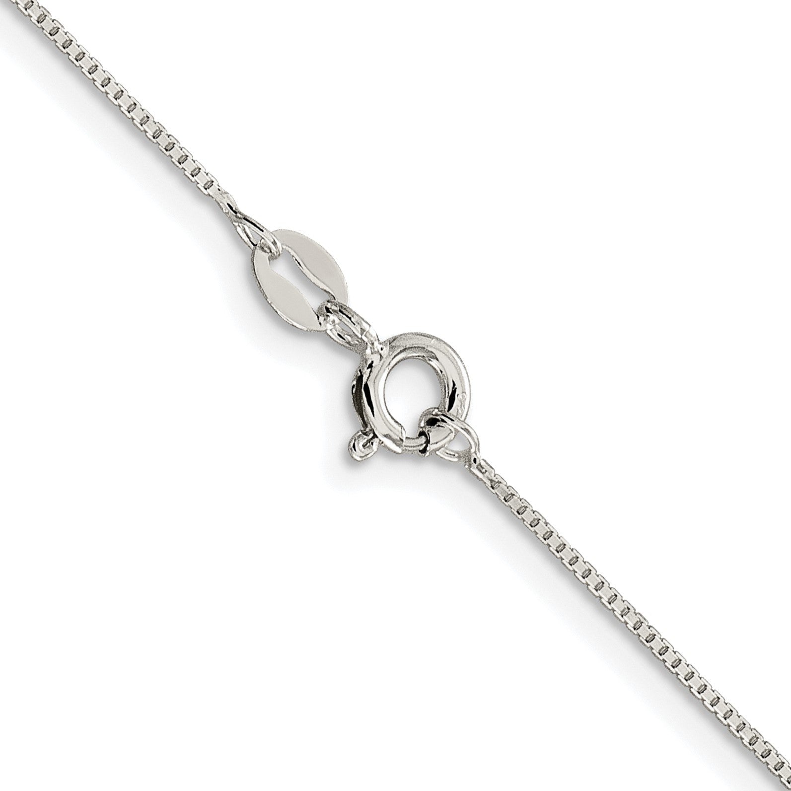 Sterling Silver Rhodium-plated .8mm 8 Sided Box Chain