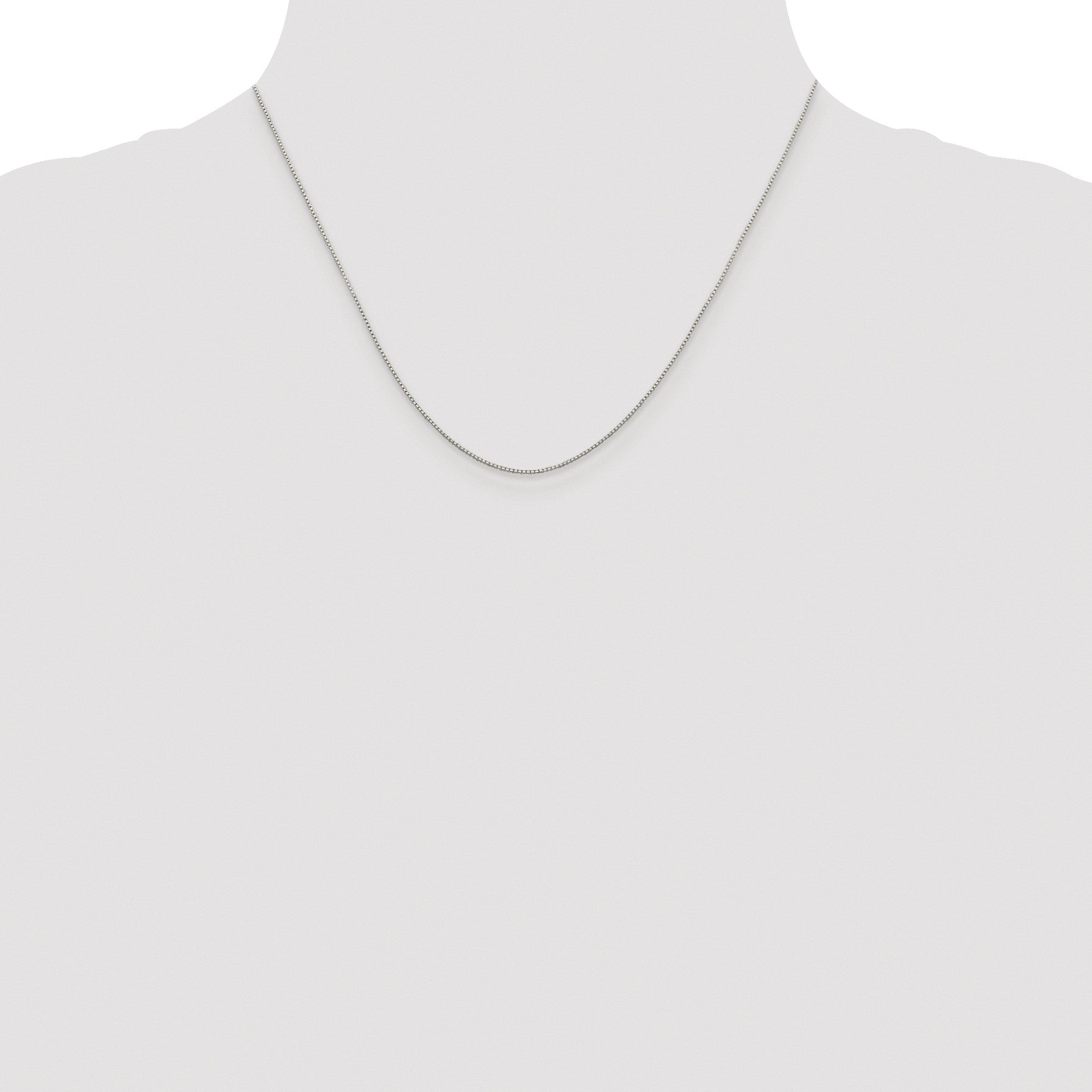 Sterling Silver Rhodium-plated .8mm 8 Sided Box Chain