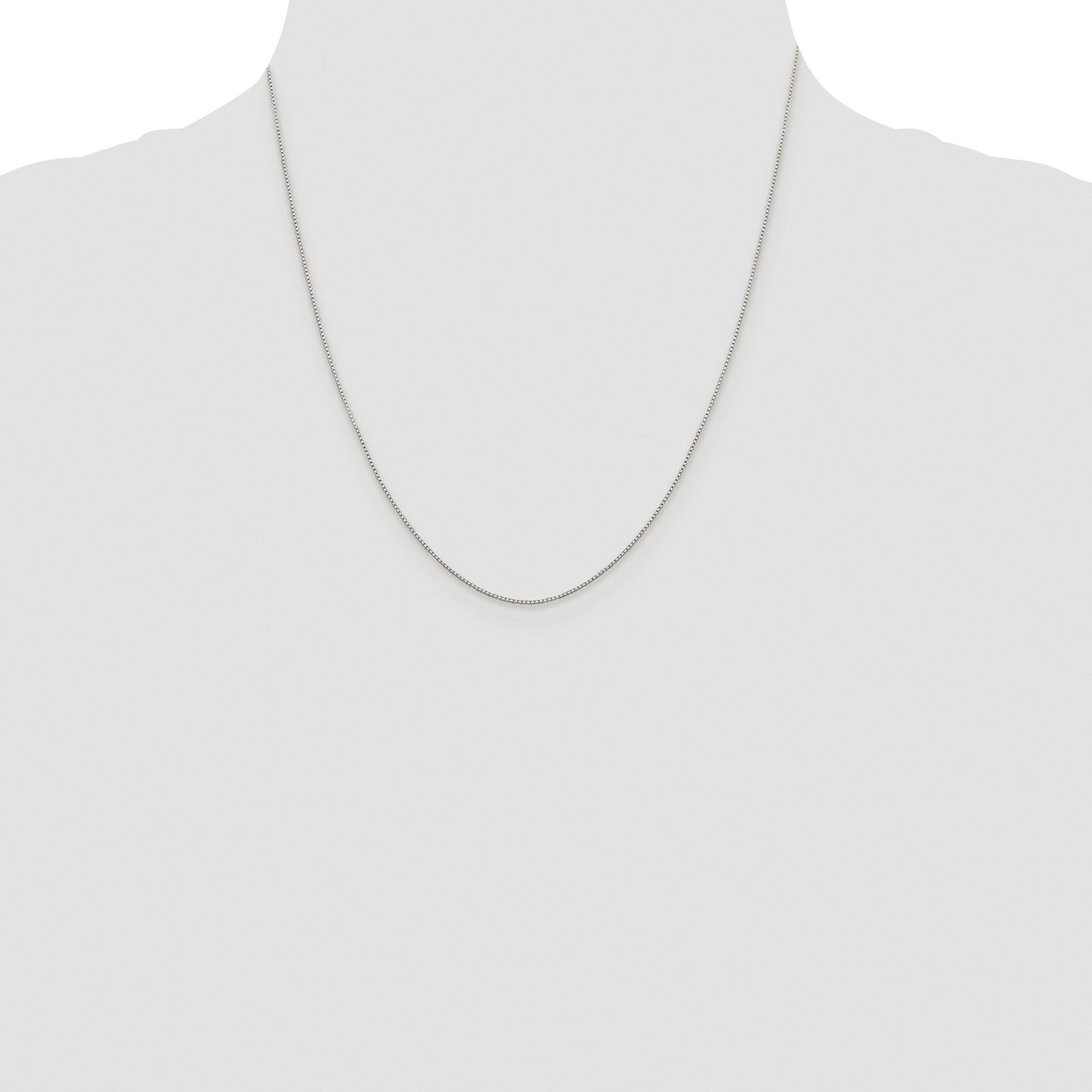 Sterling Silver Rhodium-plated .8mm 8 Sided Box Chain