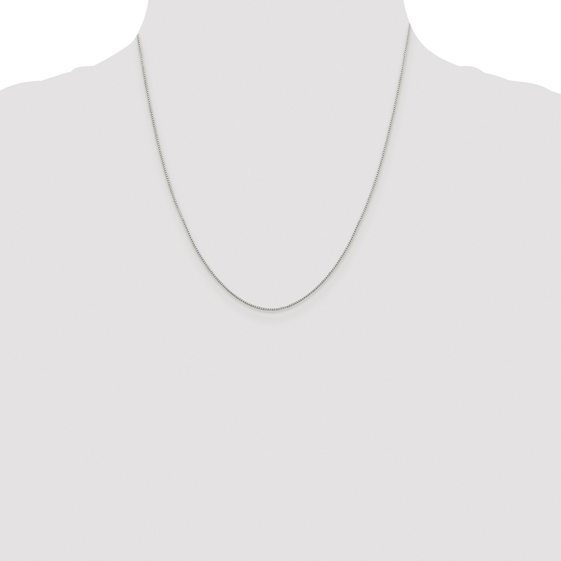 Sterling Silver Rhodium-plated .8mm 8 Sided Box Chain