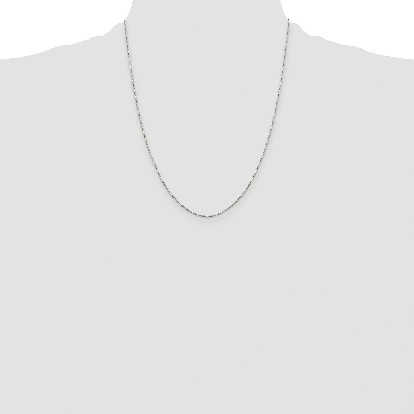 Sterling Silver Rhodium-plated .8mm 8 Sided Box Chain