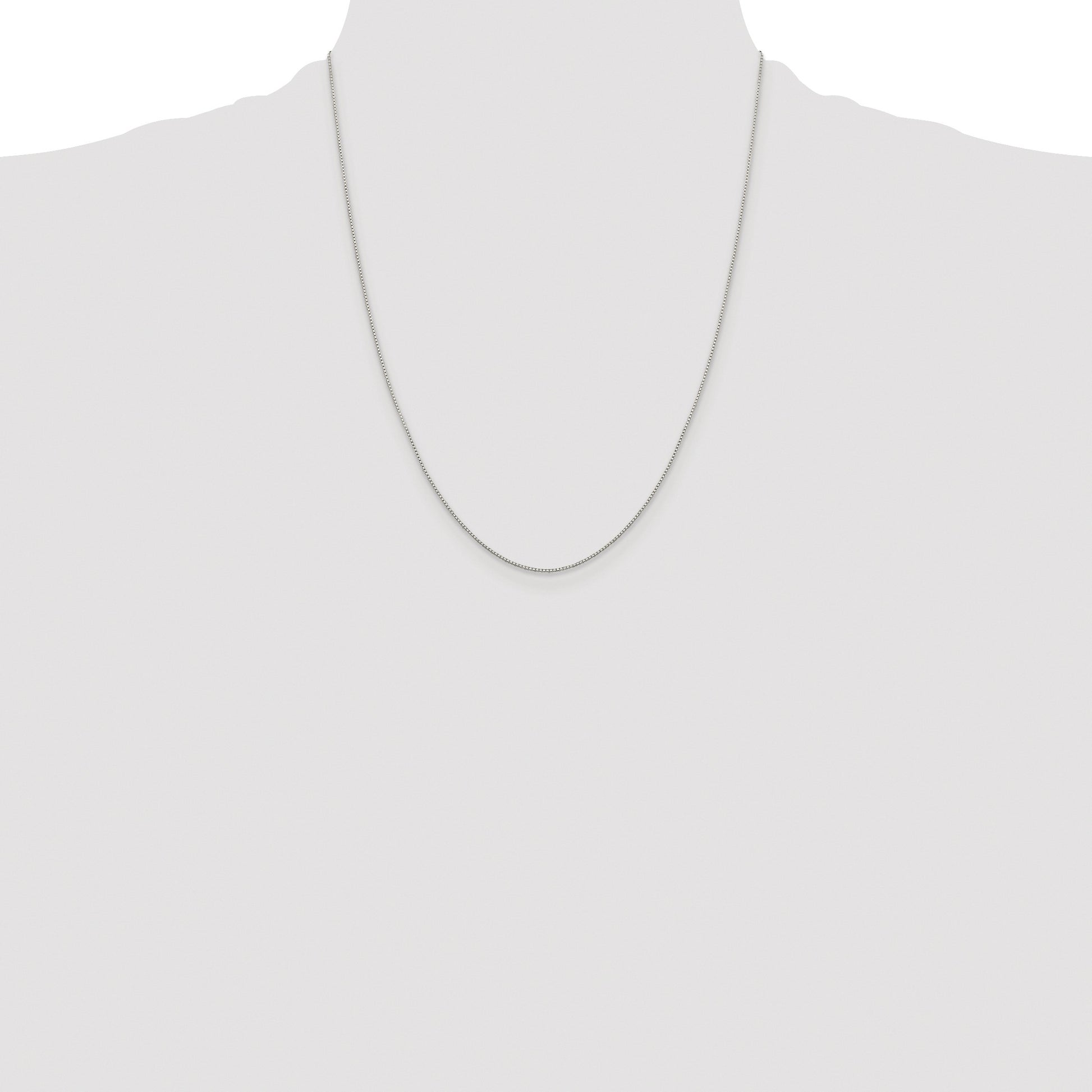 Sterling Silver Rhodium-plated .8mm 8 Sided Box Chain