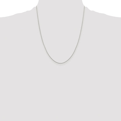 Sterling Silver Rhodium-plated .8mm 8 Sided Box Chain