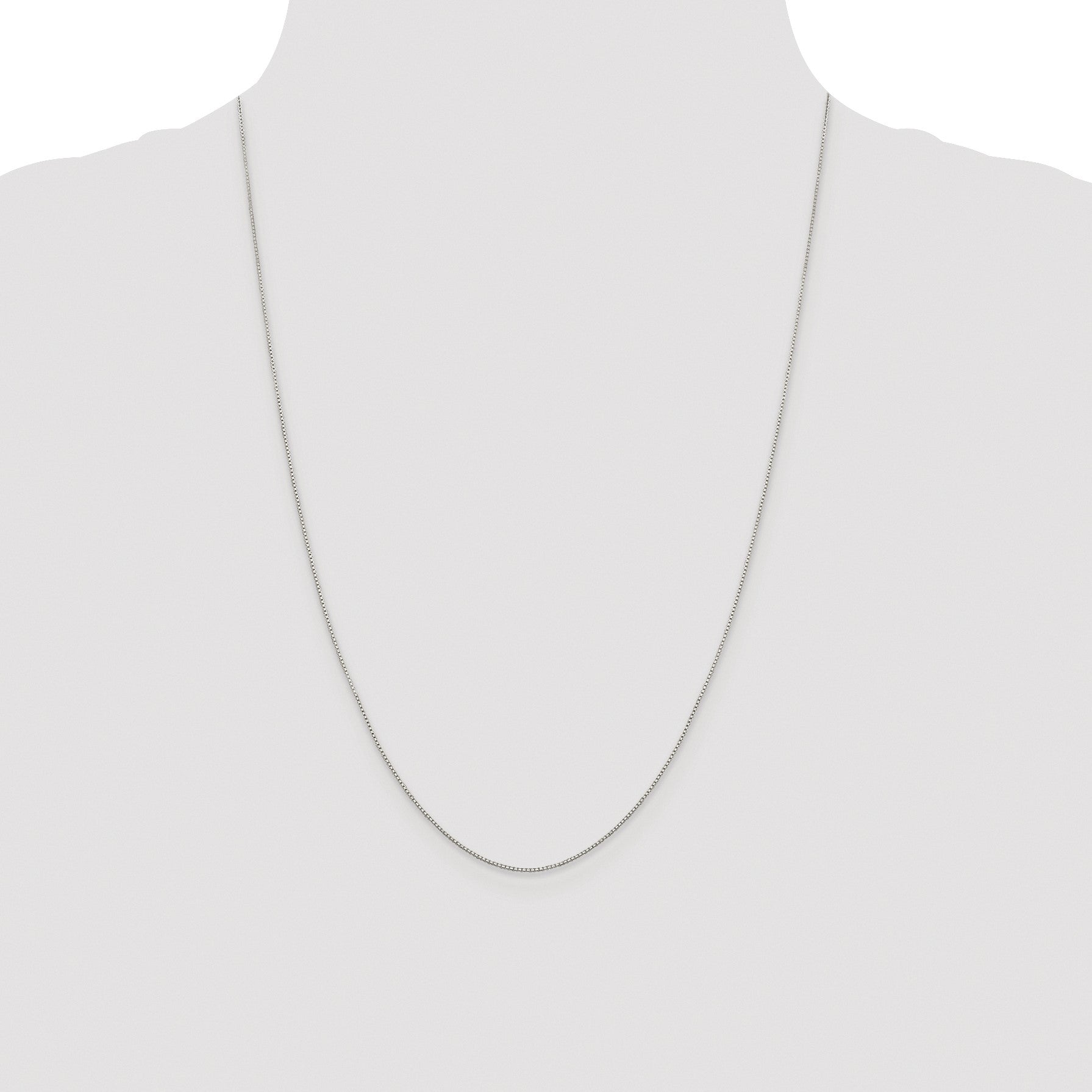 Sterling Silver Rhodium-plated .8mm 8 Sided Box Chain