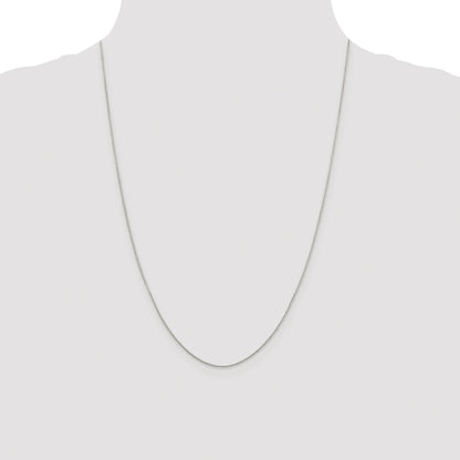 Sterling Silver Rhodium-plated .8mm 8 Sided Box Chain