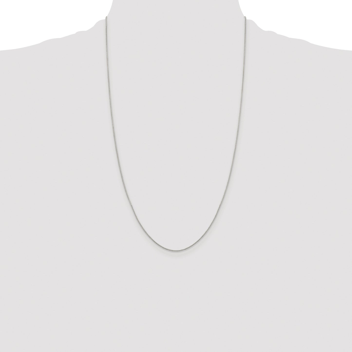 Sterling Silver Rhodium-plated .8mm 8 Sided Box Chain
