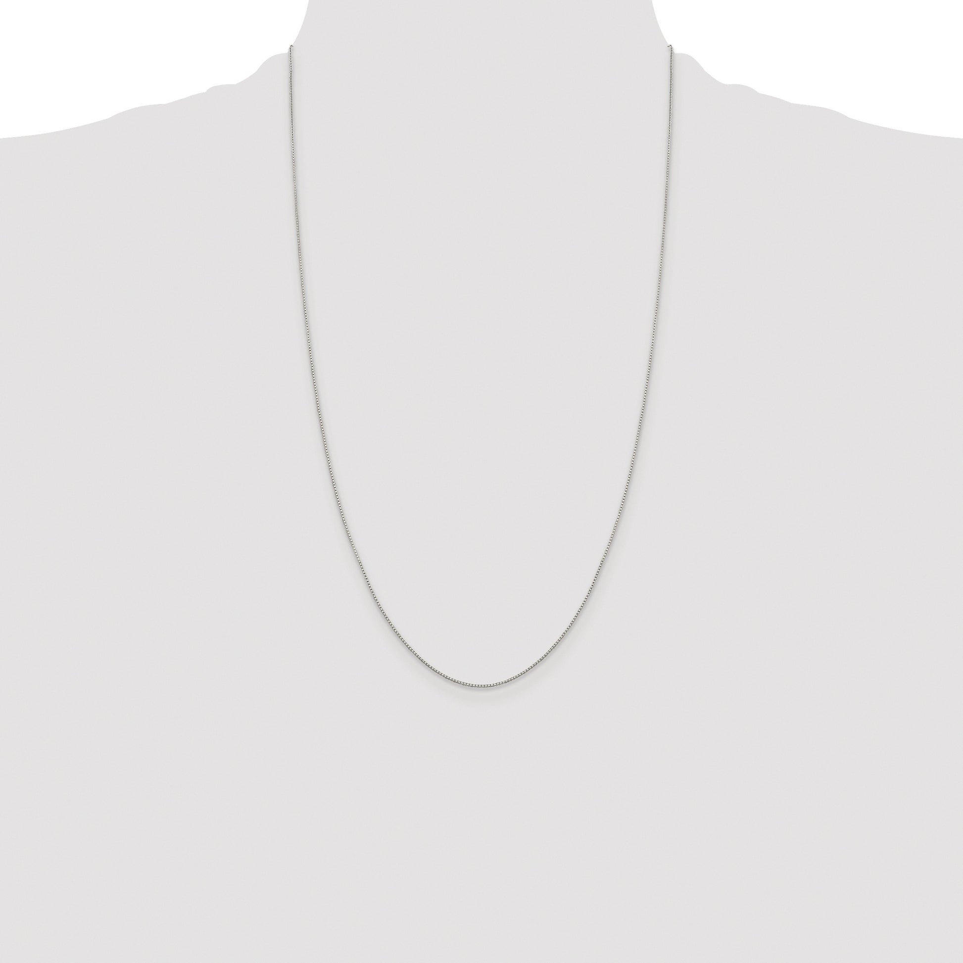 Sterling Silver Rhodium-plated .8mm 8 Sided Box Chain