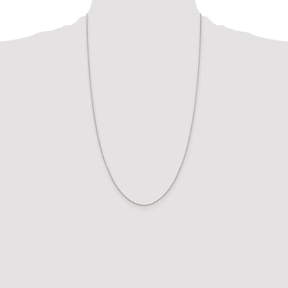 Sterling Silver Rhodium-plated .8mm 8 Sided Box Chain