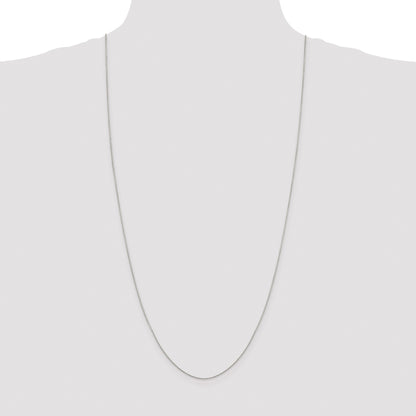 Sterling Silver Rhodium-plated .8mm 8 Sided Box Chain
