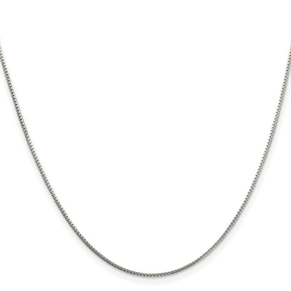 Sterling Silver Rhodium-plated 1mm 8 Sided Box Chain