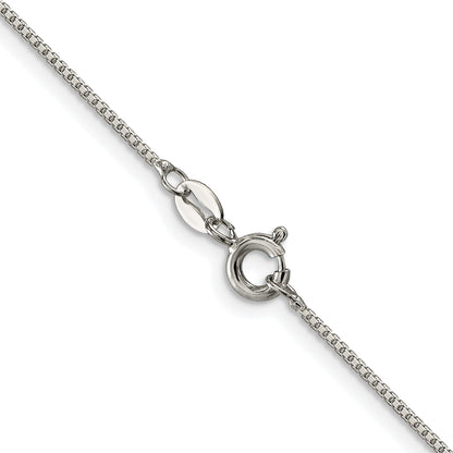 Sterling Silver Rhodium-plated 1mm 8 Sided Box Chain