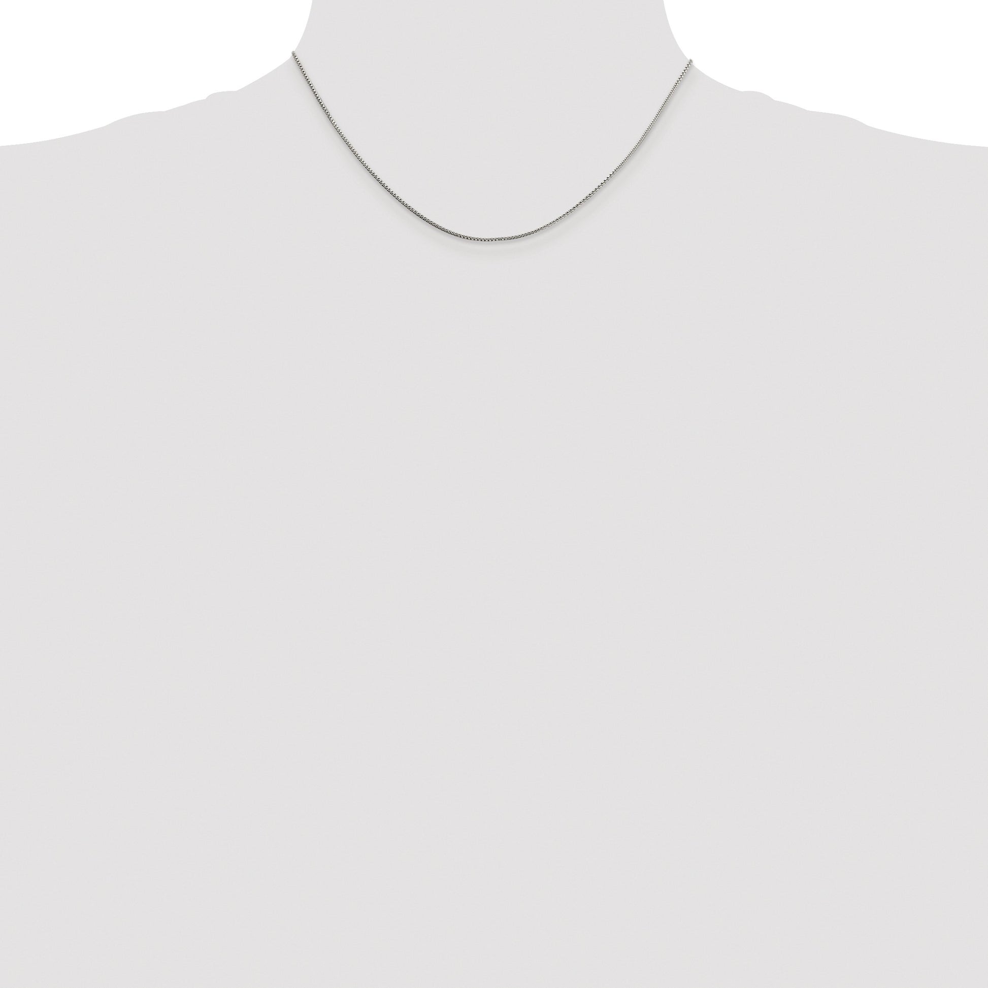 Sterling Silver Rhodium-plated 1mm 8 Sided Box Chain