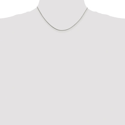 Sterling Silver Rhodium-plated 1mm 8 Sided Box Chain