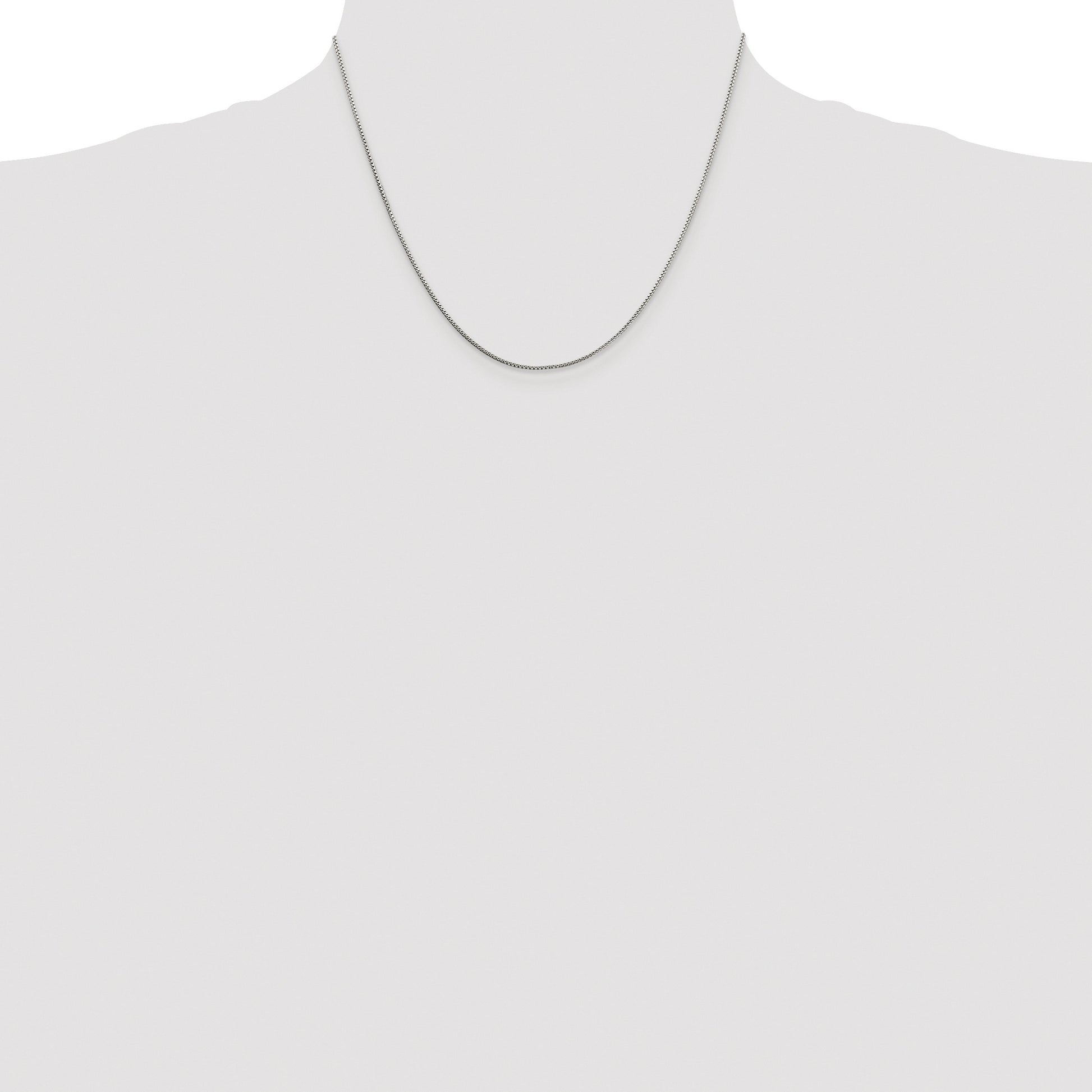 Sterling Silver Rhodium-plated 1mm 8 Sided Box Chain