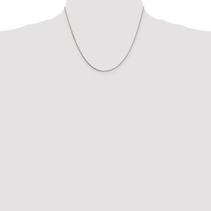 Sterling Silver Rhodium-plated 1mm 8 Sided Box Chain