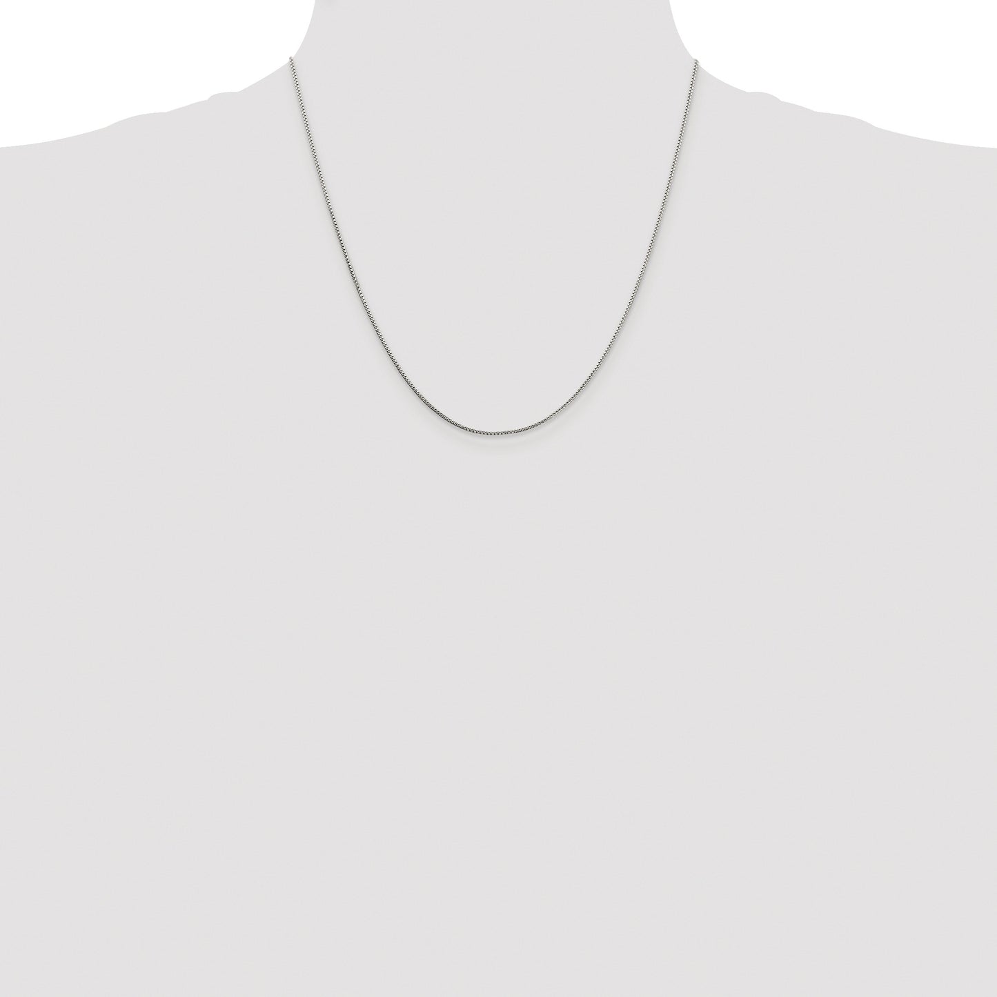 Sterling Silver Rhodium-plated 1mm 8 Sided Box Chain