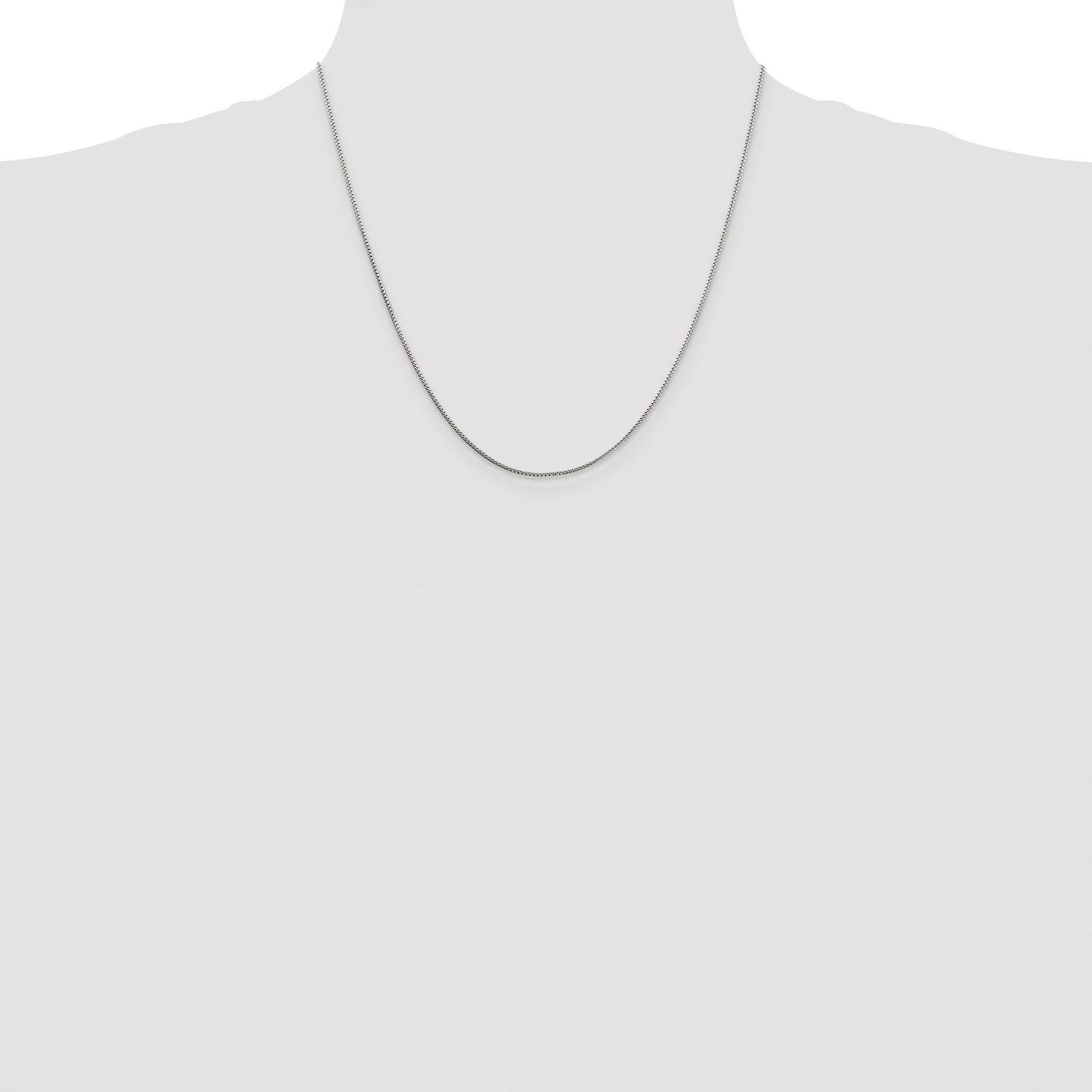 Sterling Silver Rhodium-plated 1mm 8 Sided Box Chain