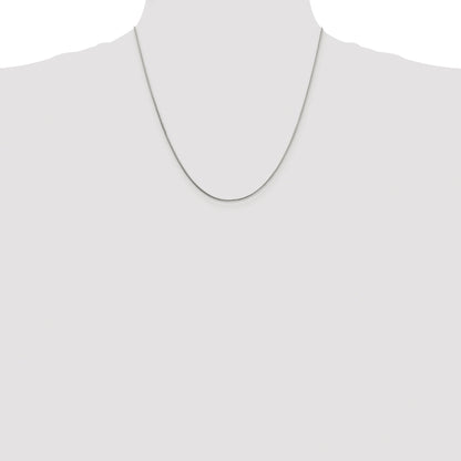 Sterling Silver Rhodium-plated 1mm 8 Sided Box Chain