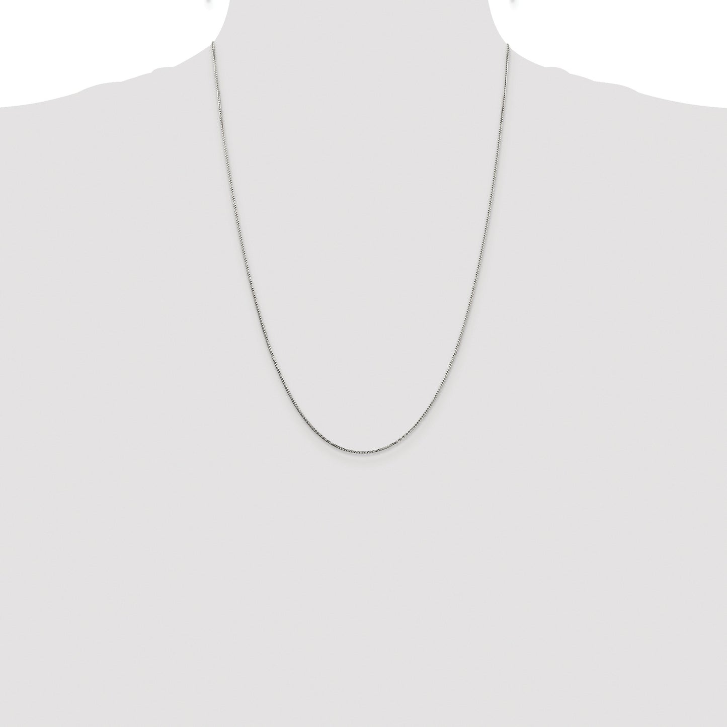 Sterling Silver Rhodium-plated 1mm 8 Sided Box Chain