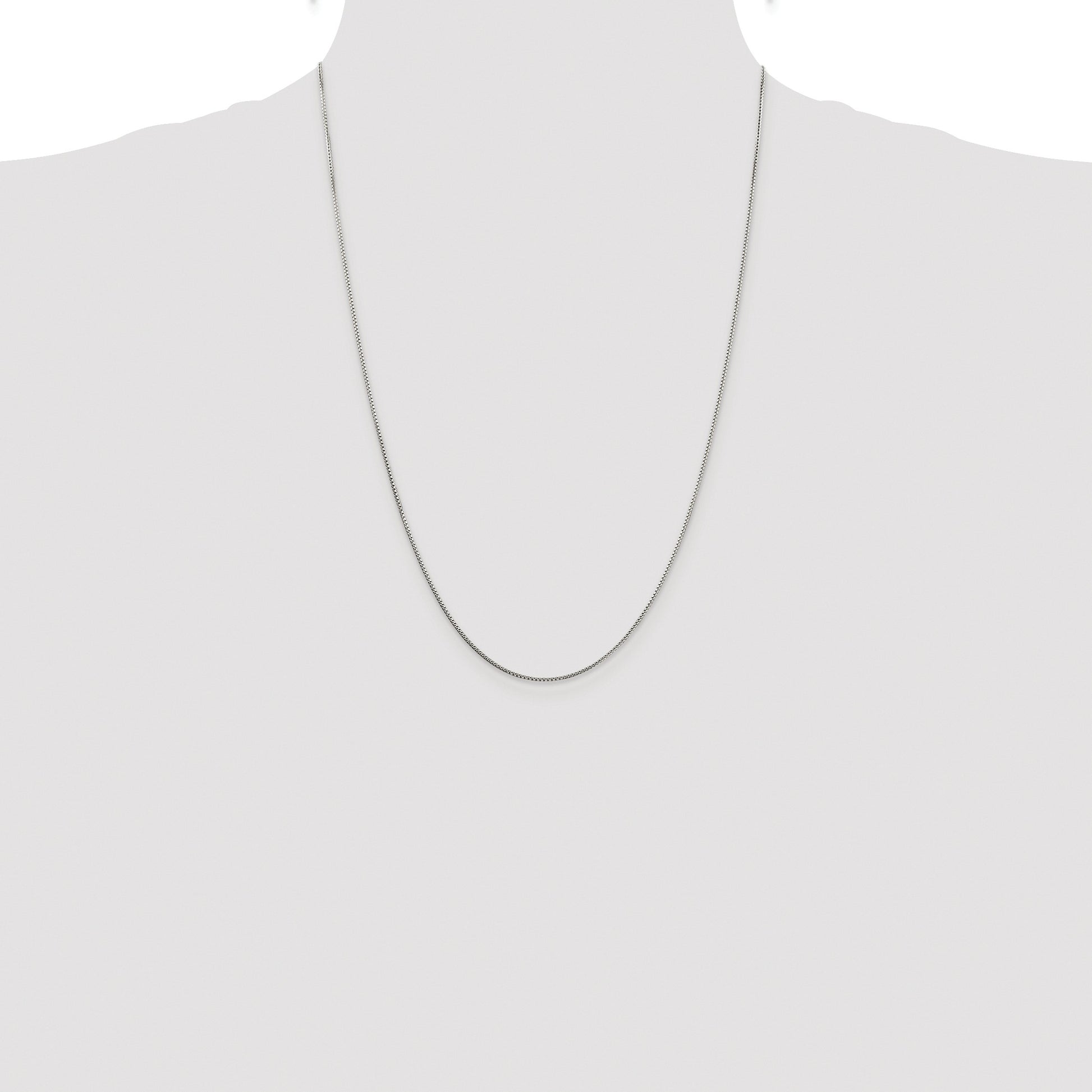 Sterling Silver Rhodium-plated 1mm 8 Sided Box Chain