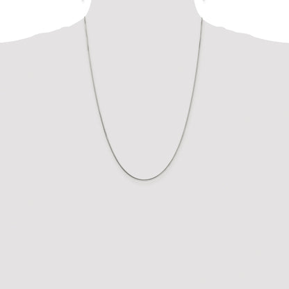 Sterling Silver Rhodium-plated 1mm 8 Sided Box Chain