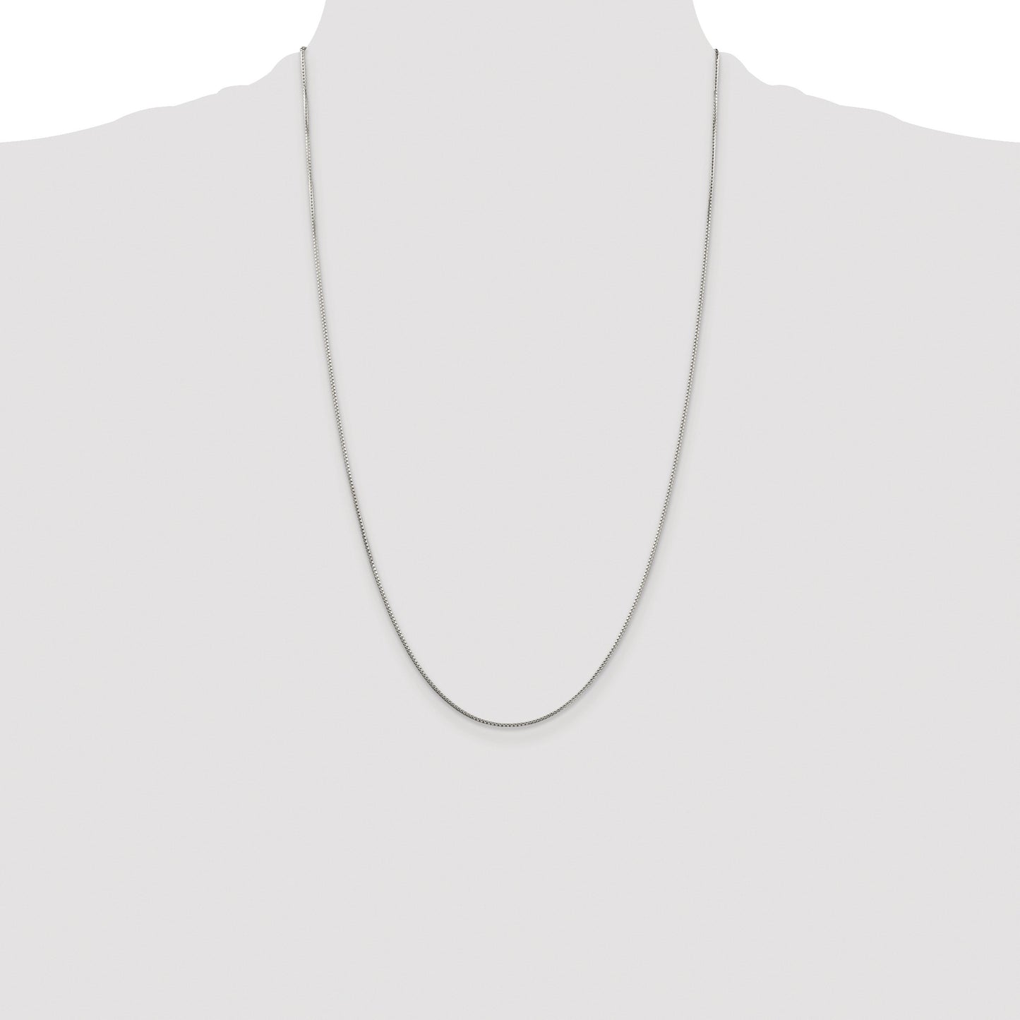 Sterling Silver Rhodium-plated 1mm 8 Sided Box Chain