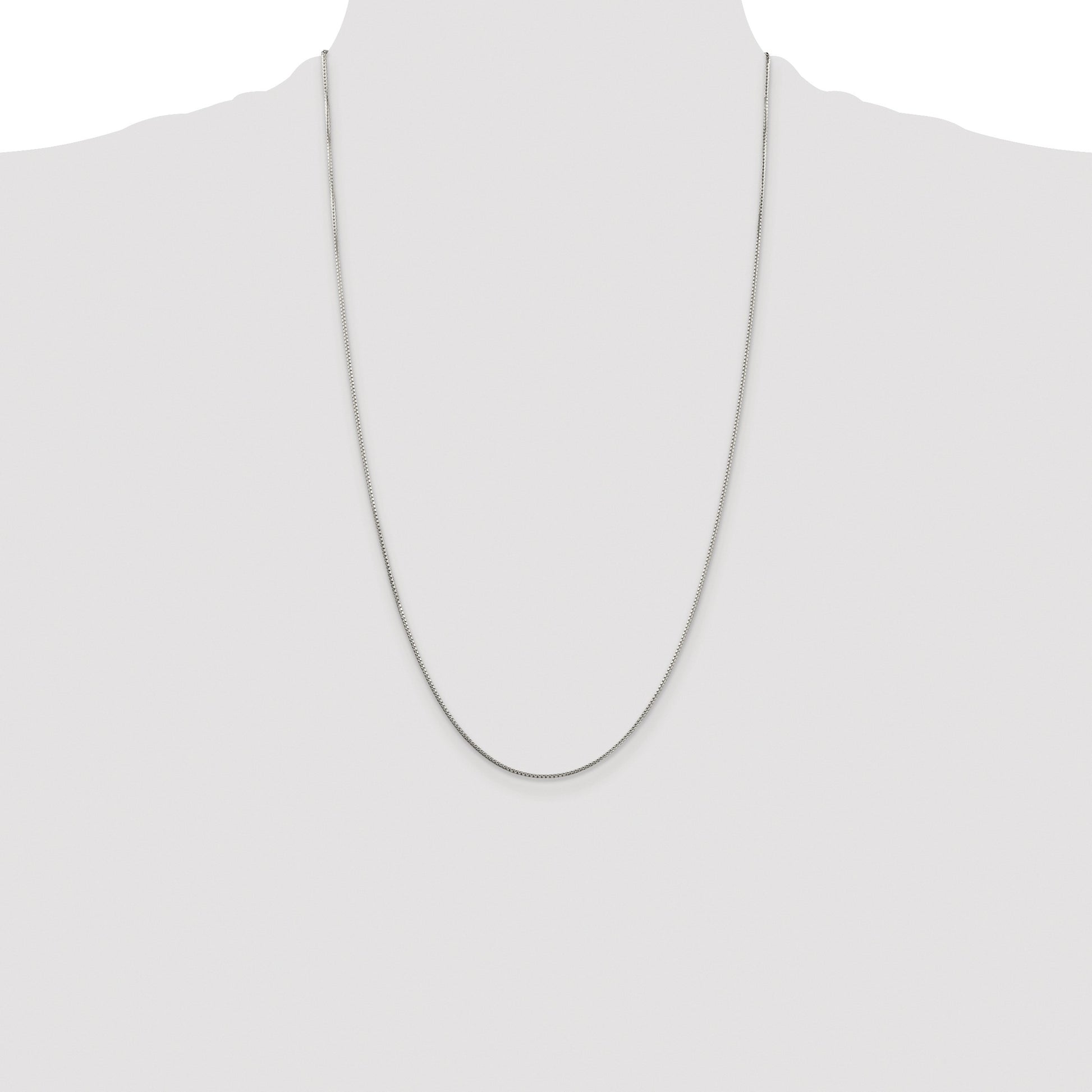 Sterling Silver Rhodium-plated 1mm 8 Sided Box Chain
