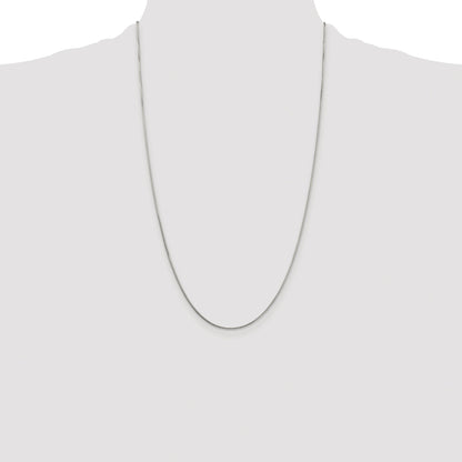 Sterling Silver Rhodium-plated 1mm 8 Sided Box Chain