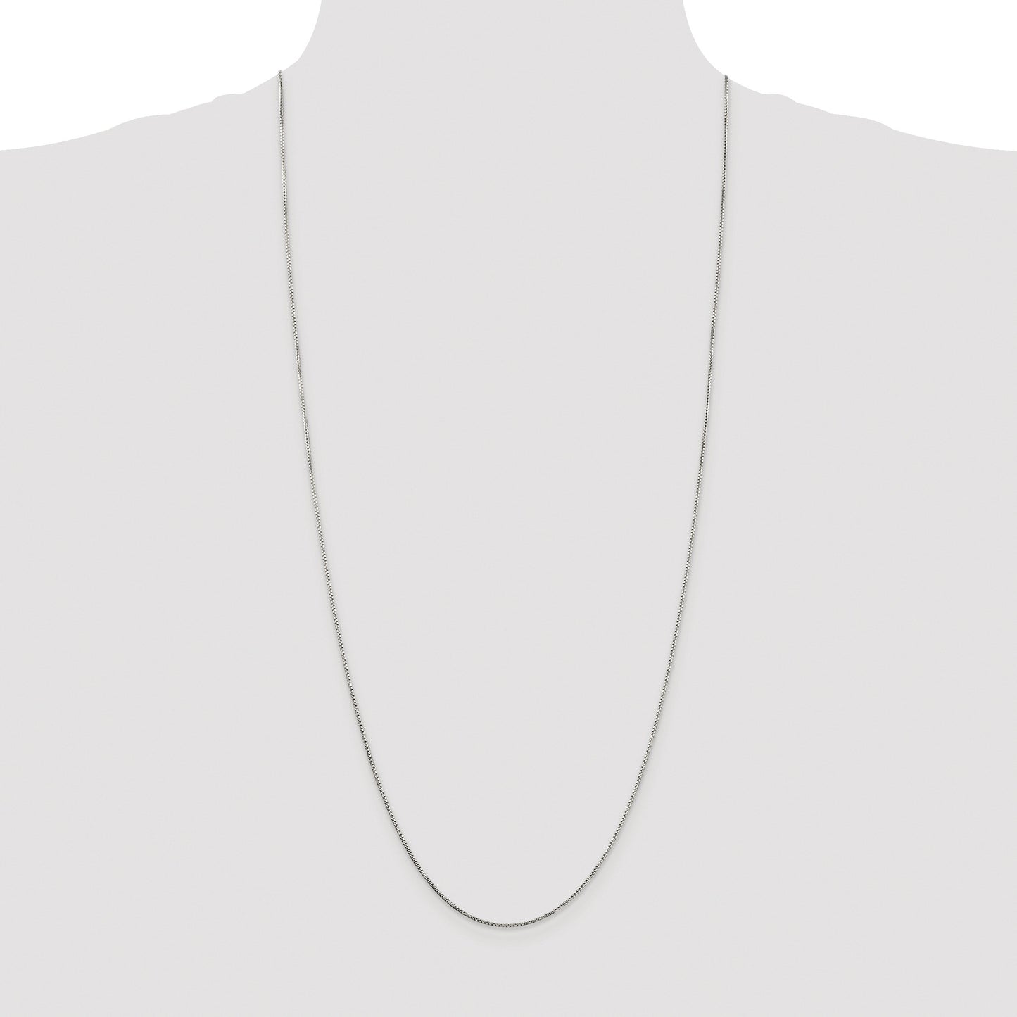 Sterling Silver Rhodium-plated 1mm 8 Sided Box Chain