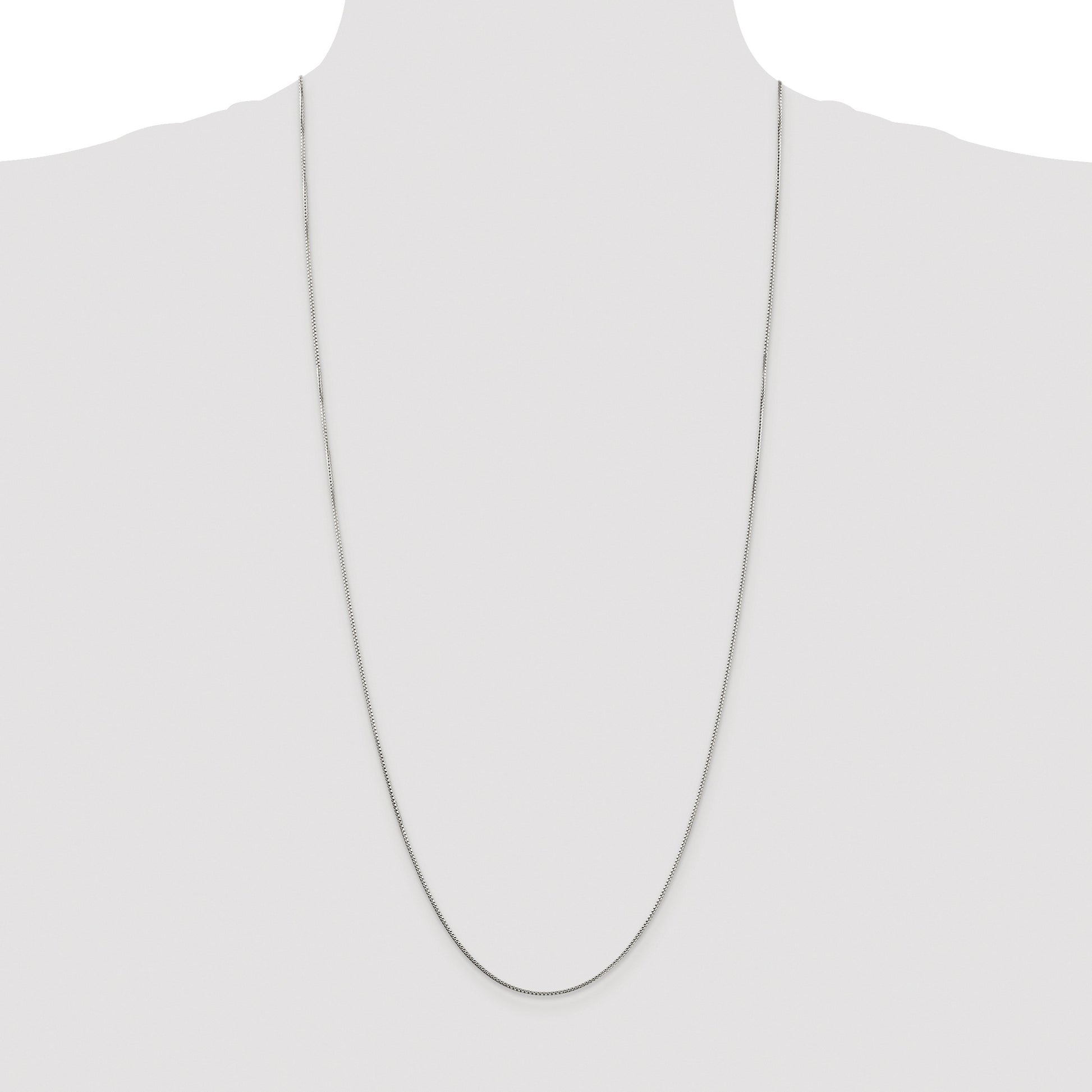 Sterling Silver Rhodium-plated 1mm 8 Sided Box Chain