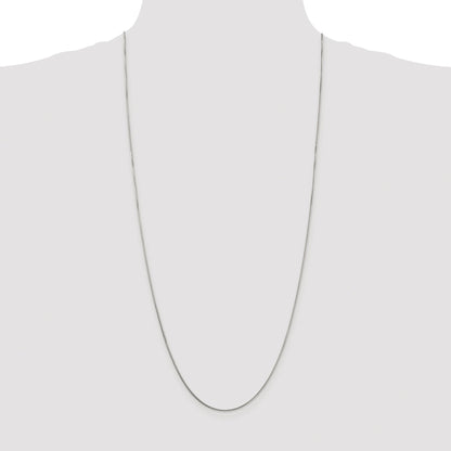 Sterling Silver Rhodium-plated 1mm 8 Sided Box Chain