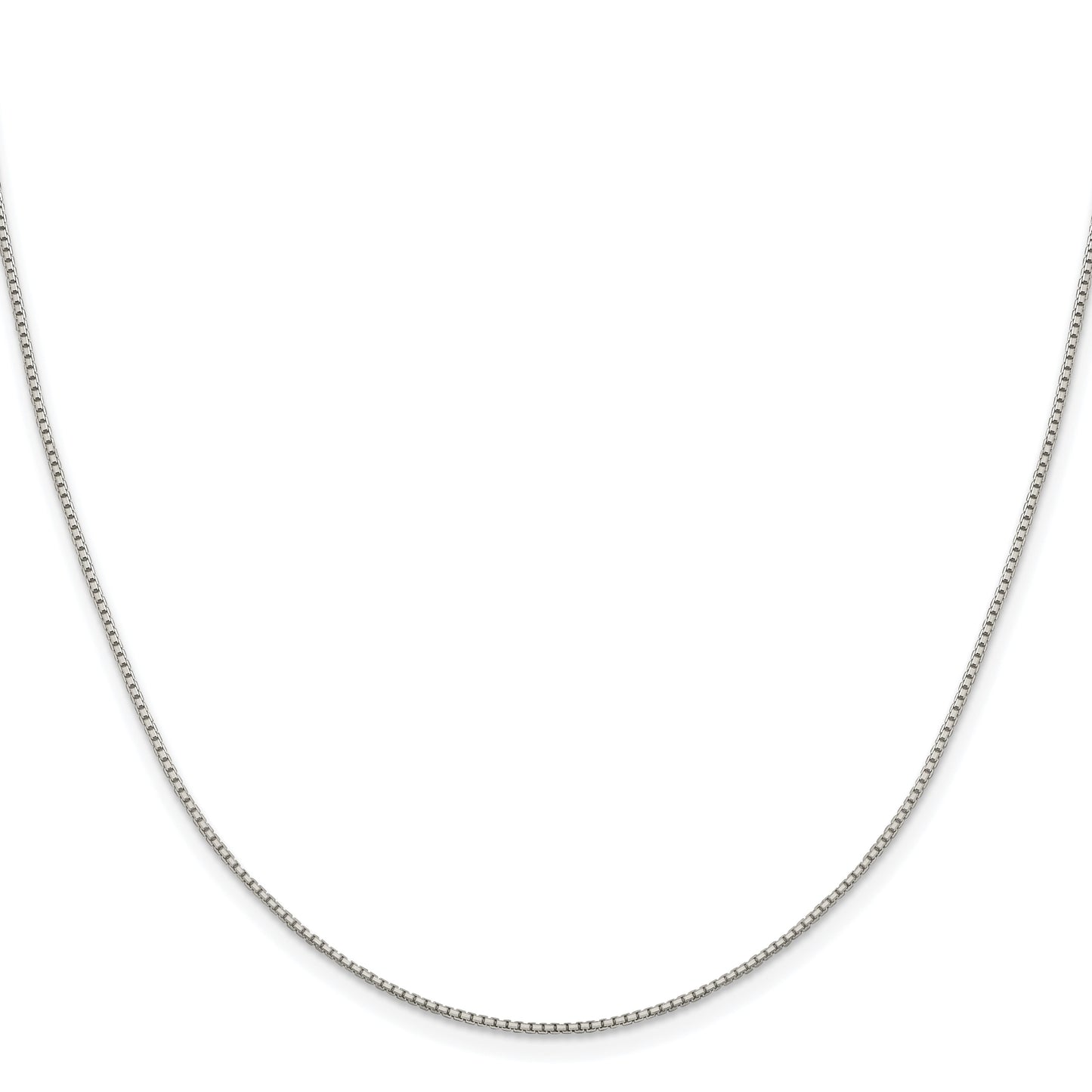Sterling Silver Rhodium-plated 1.15mm 8 Sided Box Chain