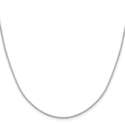 Sterling Silver Rhodium-plated 1.15mm 8 Sided Box Chain