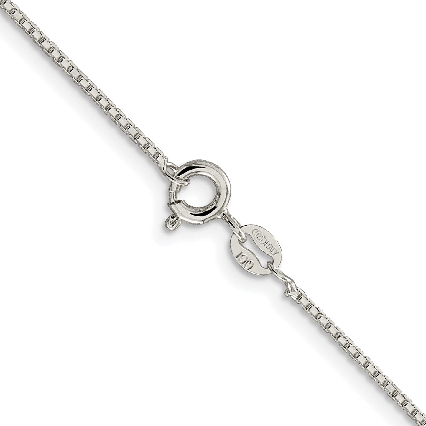 Sterling Silver Rhodium-plated 1.15mm 8 Sided Box Chain