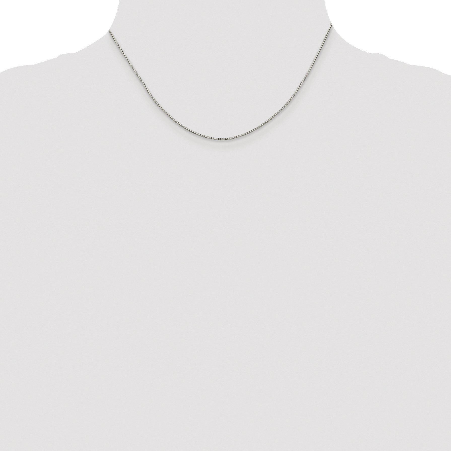 Sterling Silver Rhodium-plated 1.15mm 8 Sided Box Chain