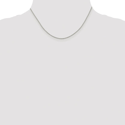 Sterling Silver Rhodium-plated 1.15mm 8 Sided Box Chain
