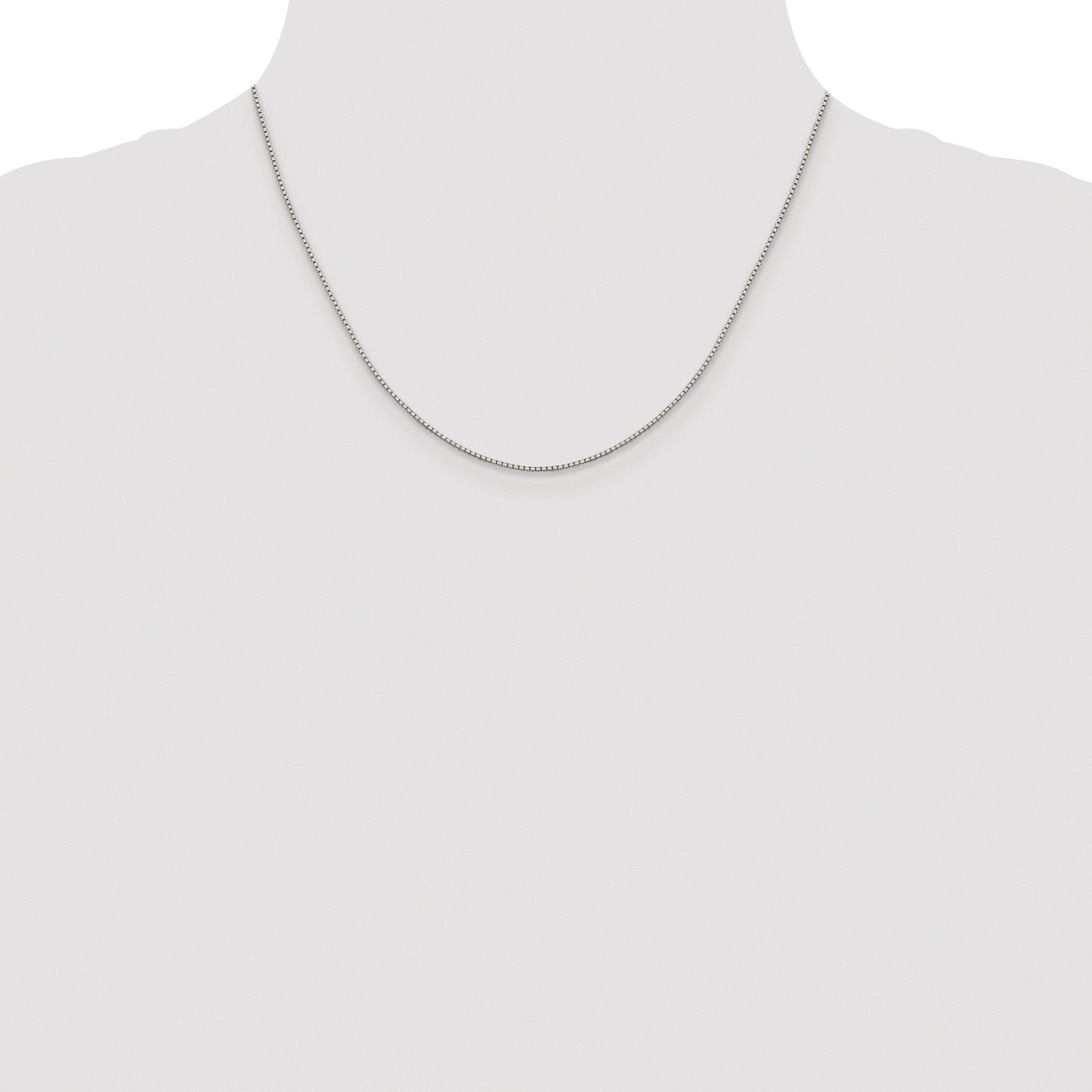 Sterling Silver Rhodium-plated 1.15mm 8 Sided Box Chain