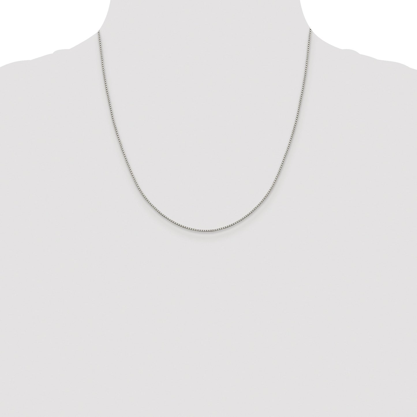 Sterling Silver Rhodium-plated 1.15mm 8 Sided Box Chain