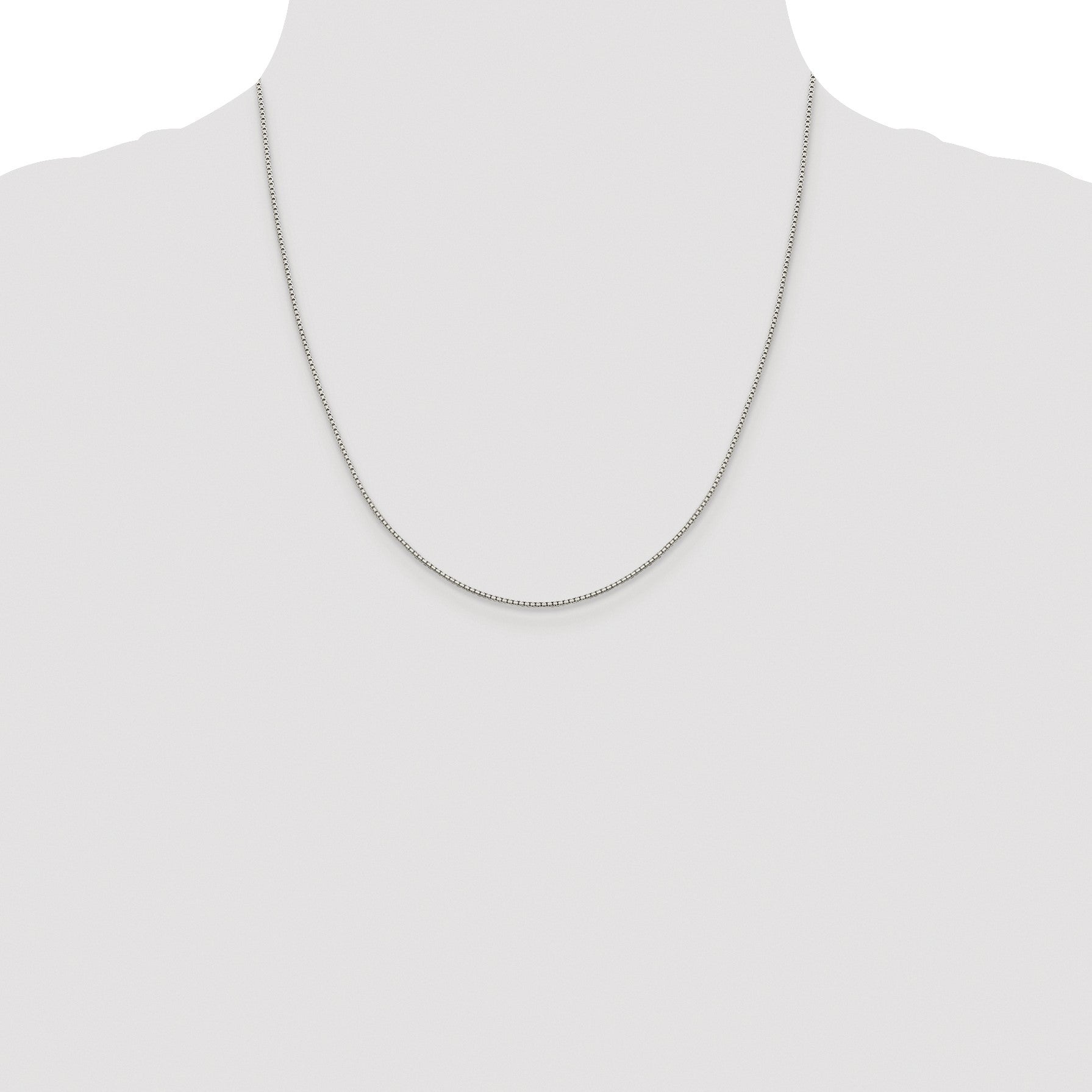 Sterling Silver Rhodium-plated 1.15mm 8 Sided Box Chain