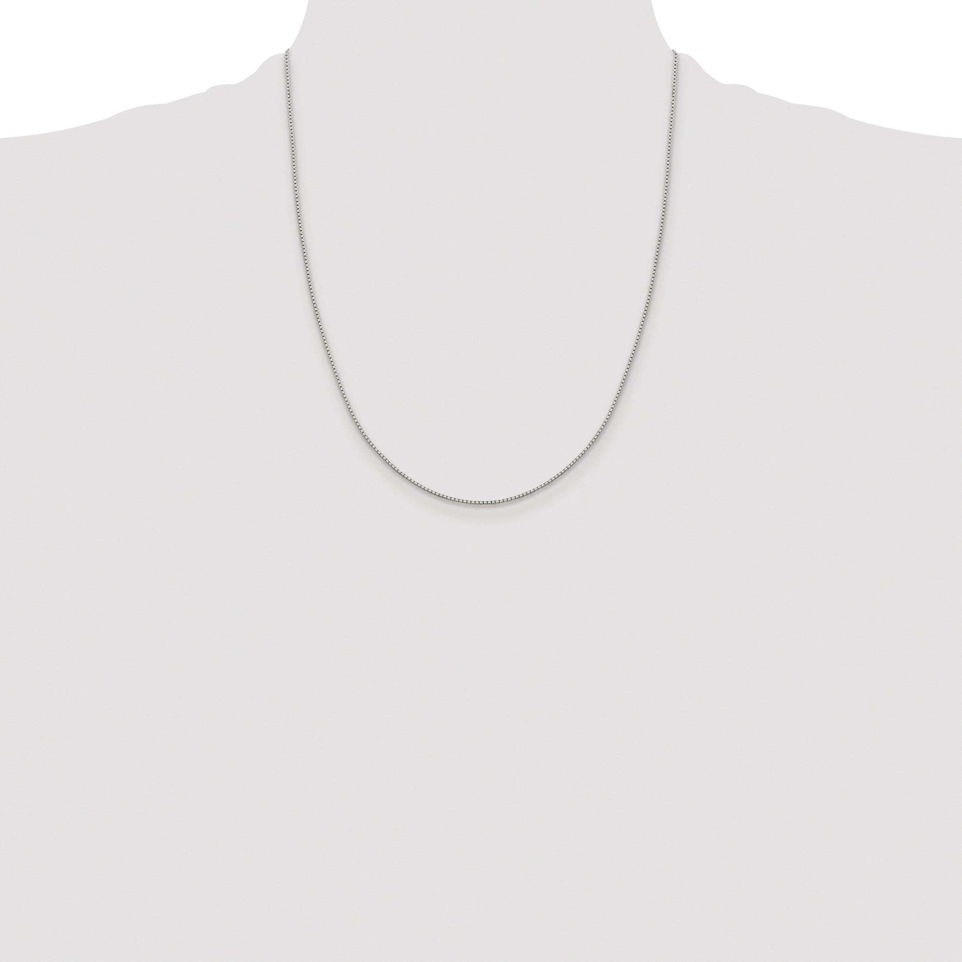 Sterling Silver Rhodium-plated 1.15mm 8 Sided Box Chain