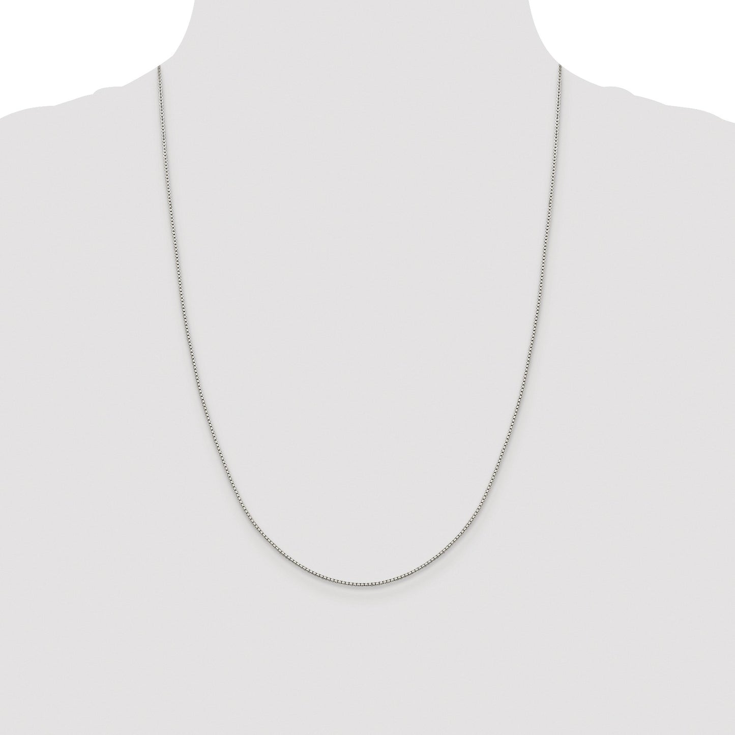Sterling Silver Rhodium-plated 1.15mm 8 Sided Box Chain