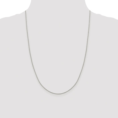Sterling Silver Rhodium-plated 1.15mm 8 Sided Box Chain