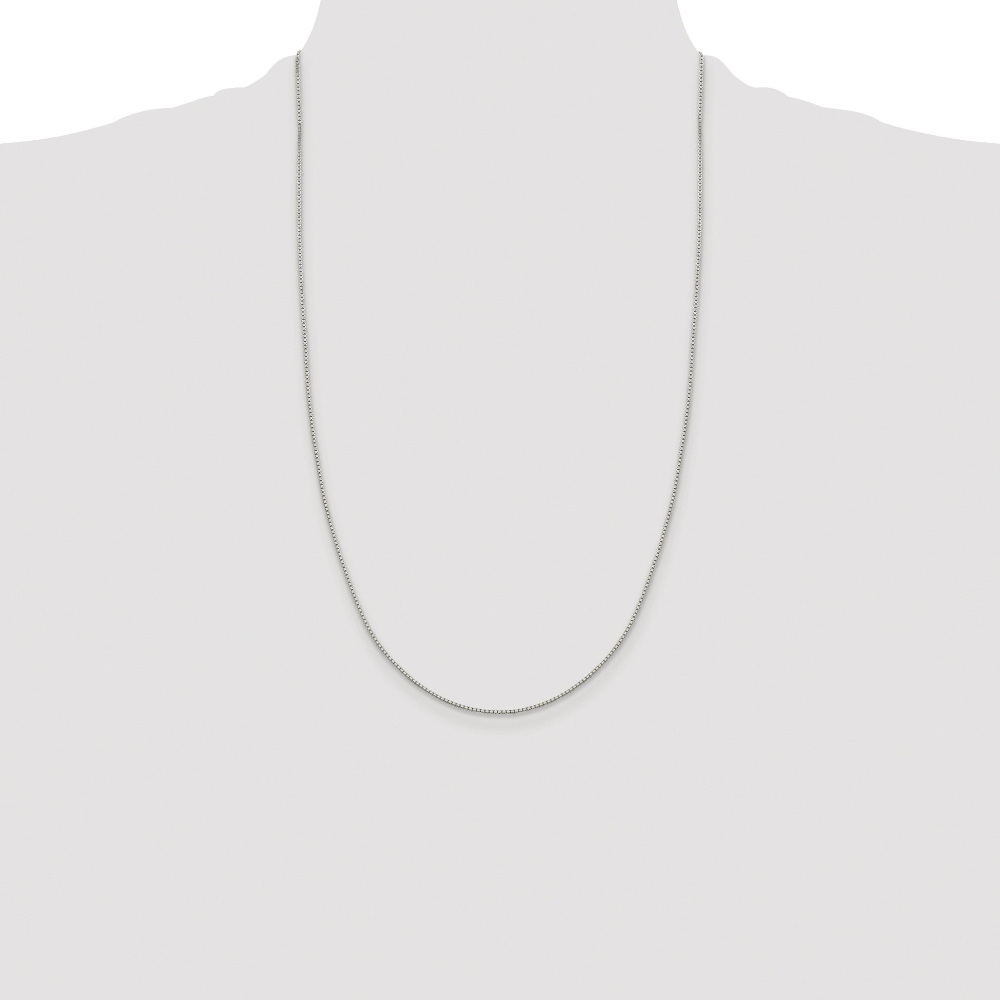 Sterling Silver Rhodium-plated 1.15mm 8 Sided Box Chain