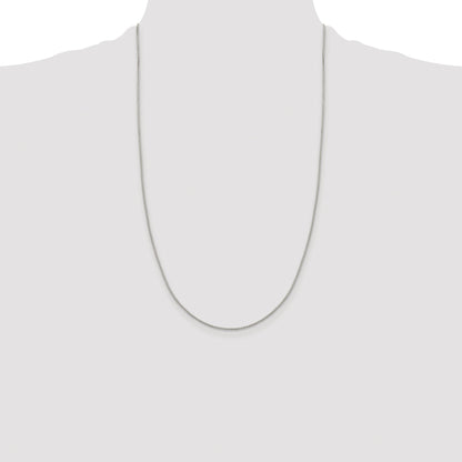 Sterling Silver Rhodium-plated 1.15mm 8 Sided Box Chain