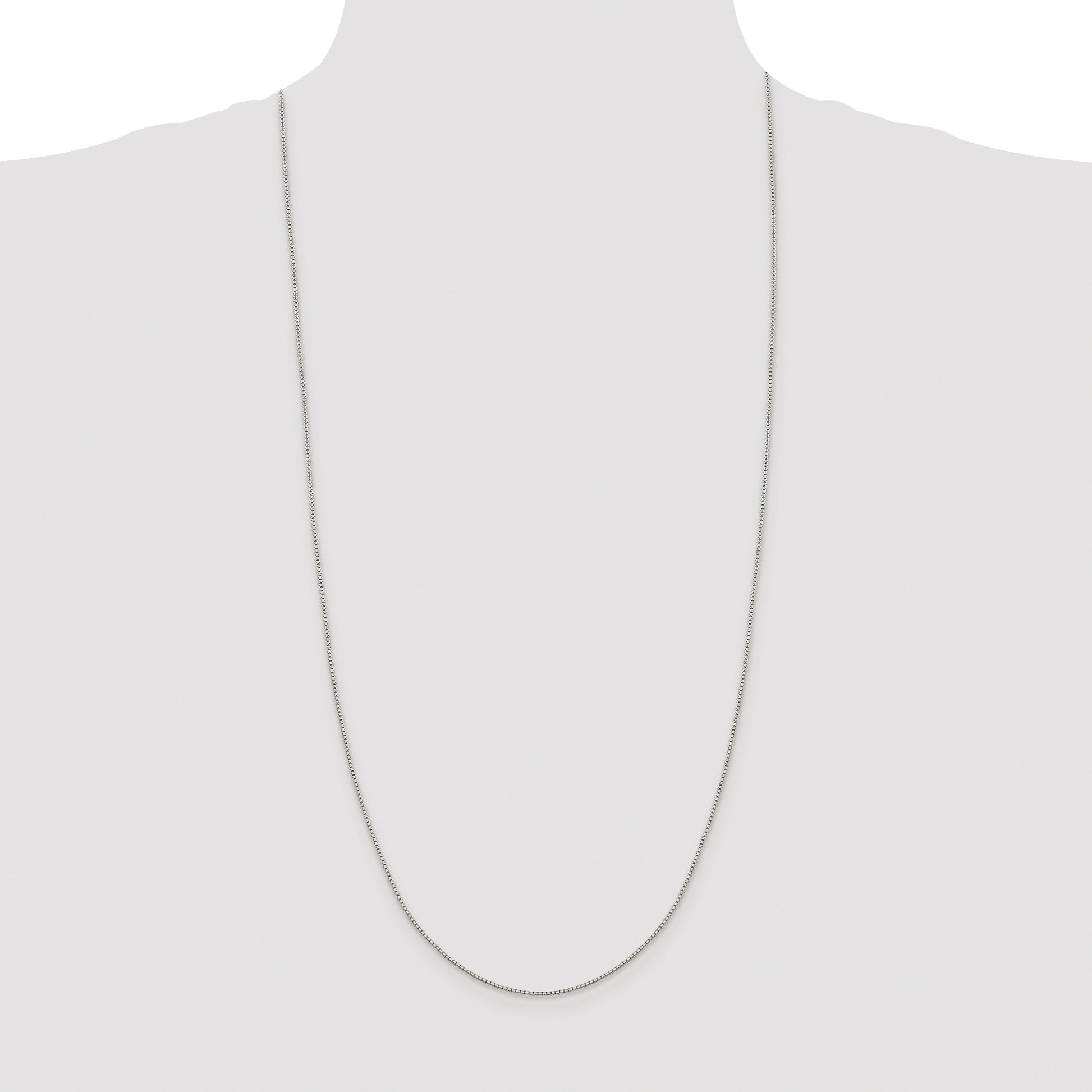Sterling Silver Rhodium-plated 1.15mm 8 Sided Box Chain