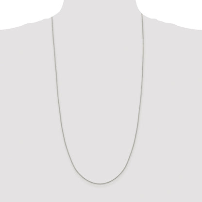 Sterling Silver Rhodium-plated 1.15mm 8 Sided Box Chain