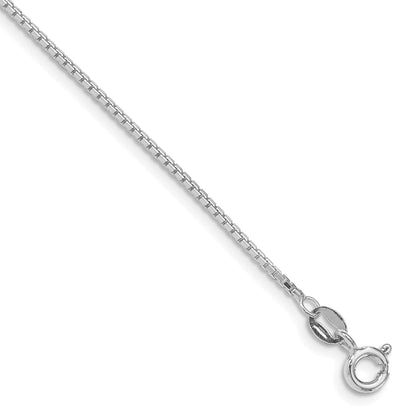 Sterling Silver Rhodium-plated 1.15mm 8 Sided Box Chain